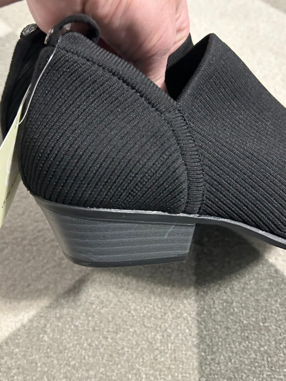 NWT Daisy Fuentes Black Stretch Knit Ankle Booties Low Block Heel Women's 9 - Picture 5 of 14